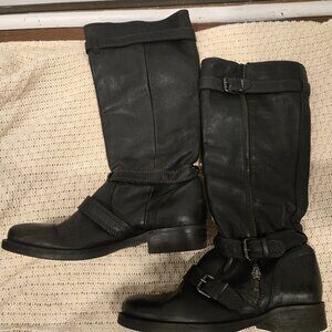 Vintage JCrew leather moto boots (2011))